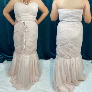 Monique Lhuillier blush tulle bridesmaid dress 14